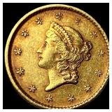 1853 Gold $1 Liberty Head Type 1 CLOSELY UNCIRCULA