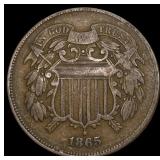 1865 Copper Two-Cent Piece NEARLY UNCIRCULATED