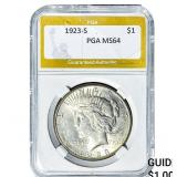 1923-S Silver Peace Dollar PGA MS64