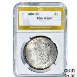 1884-CC Morgan Silver Dollar PGA MS64