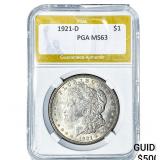 1921-D Morgan Silver Dollar PGA MS63