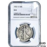 1921-S Walking Liberty Half Dollar NGC G6