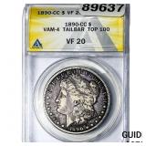 1890-CC Morgan Silver Dollar ANACS VF20