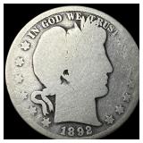 1892 Silver Barber Half Dollar NICELY CIRCULATED