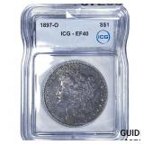 1897-O Morgan Silver Dollar ICG EF40