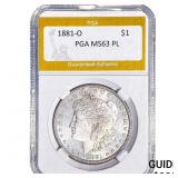 1881-O Morgan Silver Dollar PGA MS63 PL