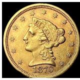 1870-S Gold $2.50 Liberty Head Quarter Eagle CLOSE