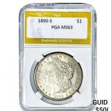 1890-S Morgan Silver Dollar PGA MS63