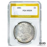 1881 Morgan Silver Dollar PGA MS64