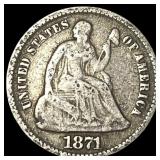1871 Seated Liberty Half Dime LIGHTLY CIRCULATED