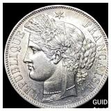 1849A France Silver 5 Francs Cerces Head Km 761.1