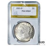 1921-D Morgan Silver Dollar PGA MS64