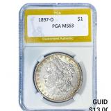 1897-O Morgan Silver Dollar PGA MS63
