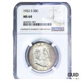1952-S Franklin Half Dollar NGC MS64