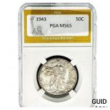 1943 Walking Liberty Half Dollar PGA MS65