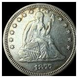 1877 Seated Liberty Quarter NEARLY  UNCIRCULATED