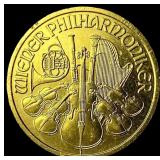 1999 1/10oz Gold Austrian Philharmonic 200  Schil