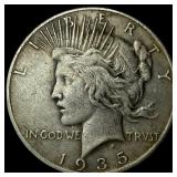 1935-S Silver Peace Dollar ABOUT UNCIRCULATED