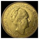 1925 Netherlands .1947oz Gold 10 Gulden  UNCIRCUL
