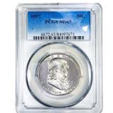 1957 Franklin Half Dollar PCGS MS65