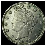 1892 Liberty Head Nickel CHOICE AU