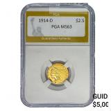 1914-D $2.50 Gold Quarter Eagle PGA MS63