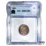 1901 Indian Head Cent ICG MS64 BN