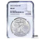 2012 Silver Eagle NGC MS69