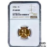 1956 Wheat Cent NGC PF68 RD
