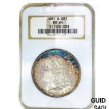 1881-S Morgan Silver Dollar NGC MS64