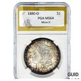 1880-O Morgan Silver Dollar PGA MS64 Micro O