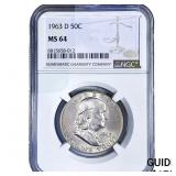 1963-D Franklin Half Dollar NGC MS64