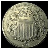 1869 Shield Nickel NEARLY UNCIRCULATED