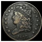 1833 Classic Head Half Cent NEARLY  UNCIRCULATED