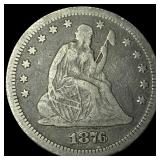 1876-S Silver Seated Liberty Quarter NICELY  CIRC