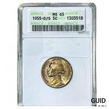 1955-D/S Jefferson Nickel ANACS MS65