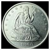1860-O Silver Seated Liberty Half Dollar  CLOSELY