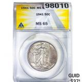 1941 Walking Liberty Half Dollar ANACS MS65
