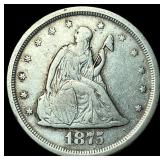 1875-S Silver Twenty Cents NEARLY  UNCIRCULATED