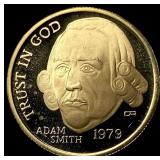 1979 Gold 1/10 oz Adam Smith Medal GEM PROOF