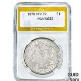 1878 REV 79 Morgan Silver Dollar PGA MS62