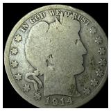 1914 Silver Barber Half Dollar NICELY  CIRCULATED