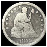 1857 Silver Seated Liberty Quarter NICELY  CIRCUL