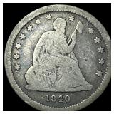 1840-O Silver Seated Liberty Quarter NICELY  CIRC