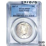 2007 Kennedy Half Dollar PCGS MS69 Satin Finish