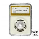 1870 Seated Liberty Quarter PGA PR65+ Cameo