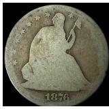 1876-S Silver Seated Liberty Half Dollar  NICELY