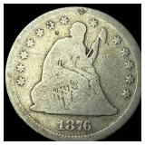 1876 Silver Seated Liberty Quarter NICELY  CIRCUL