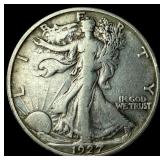 1927-S Silver Walking Liberty Half Dollar  NEARLY