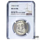 1950-D Franklin Half Dollar NGC MS64 FBL